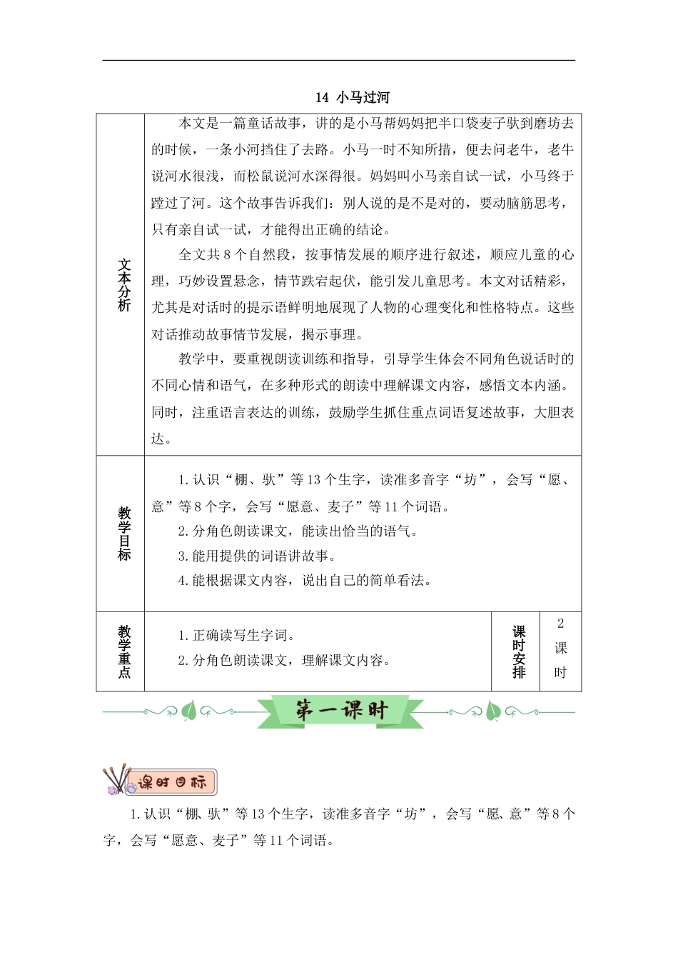 14 小马过河（教案）.doc_第1页