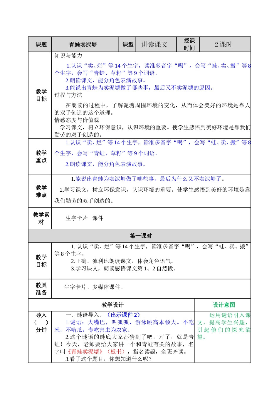 21 青蛙卖泥塘.doc_第1页