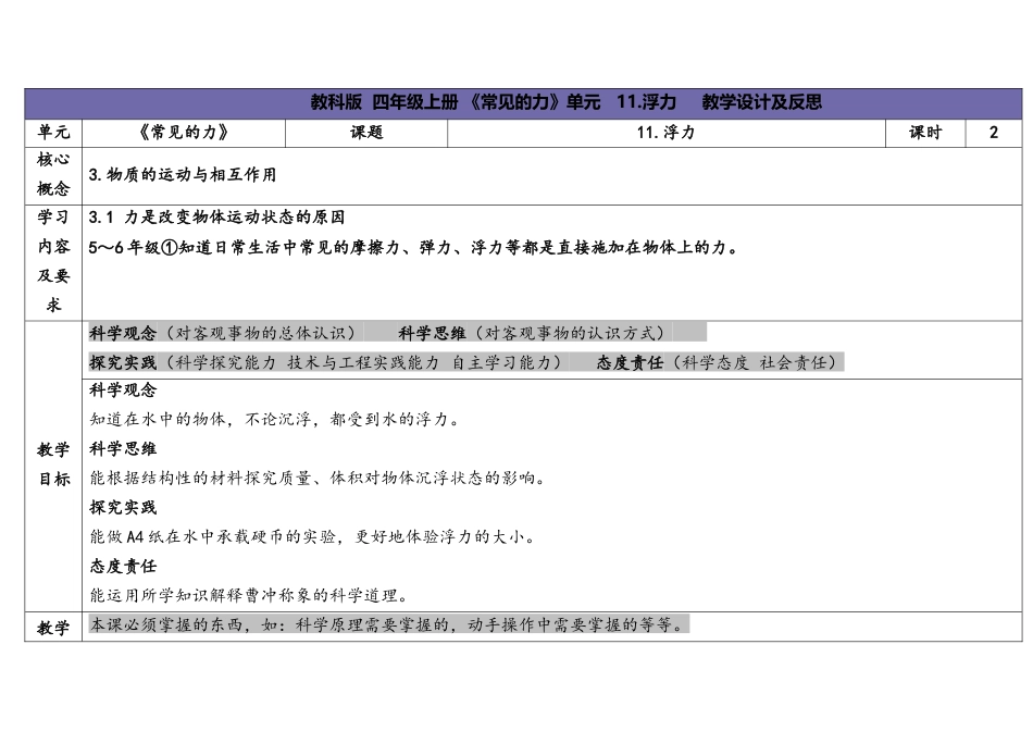 （苏教版）小学科学四上 3.4《浮力》 春.docx_第1页