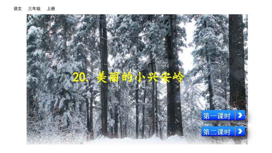部编版三年级语文上册-20 美丽的小兴安岭（名师配套课件）.pptx_第1页