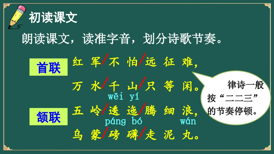 【部编版】六年级上册语文-5 七律·长征.pptx_第3页