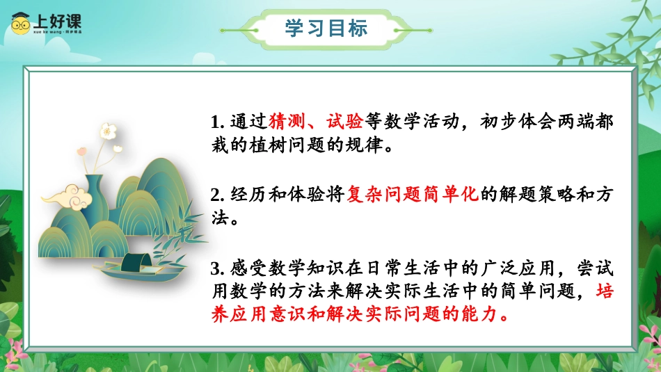 第七单元_第01课时_数学广角-植树问题（1）（两端都栽）（教学课件）-五年级数学上册人教版.pptx_第2页