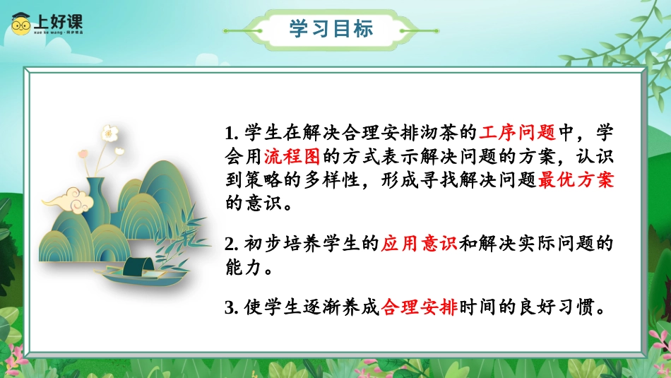 第八单元_第01课时_数学广角-沏茶问题（教学课件）-四年级数学上册人教版.pptx_第2页