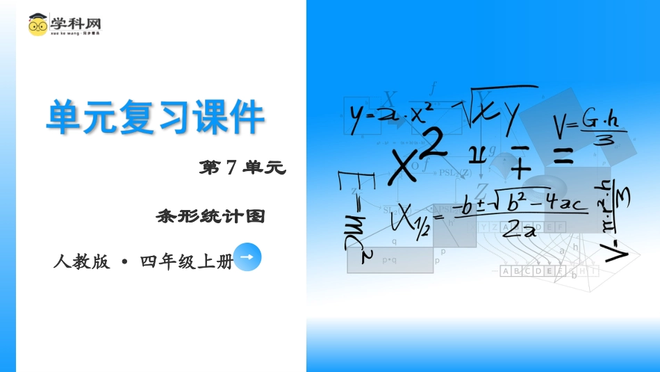 第七单元《条形统计图》（单元复习课件）四年级数学上册 人教版.pptx_第1页