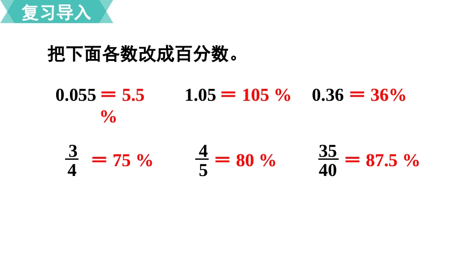 六年级数学人教版上册第6单元-第3课时  百分数和小数、分数的互化（2）.pptx_第2页