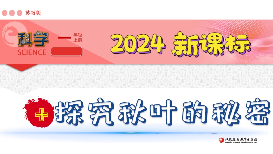 9 探究秋叶的秘密（课件）-一年级上册科学 苏教版.pptx_第1页