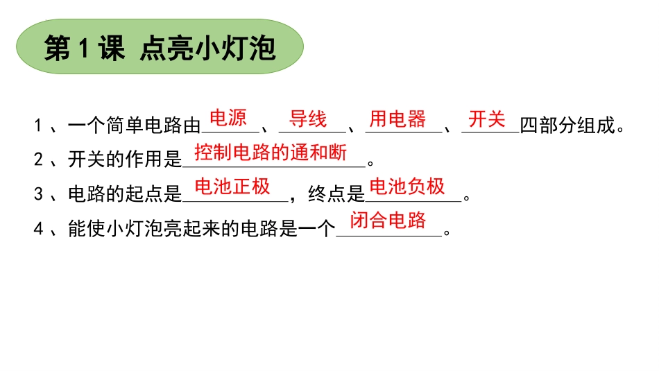 四年级上册科学-第四单元 简单电路（复习课件）苏教版）.pptx_第2页