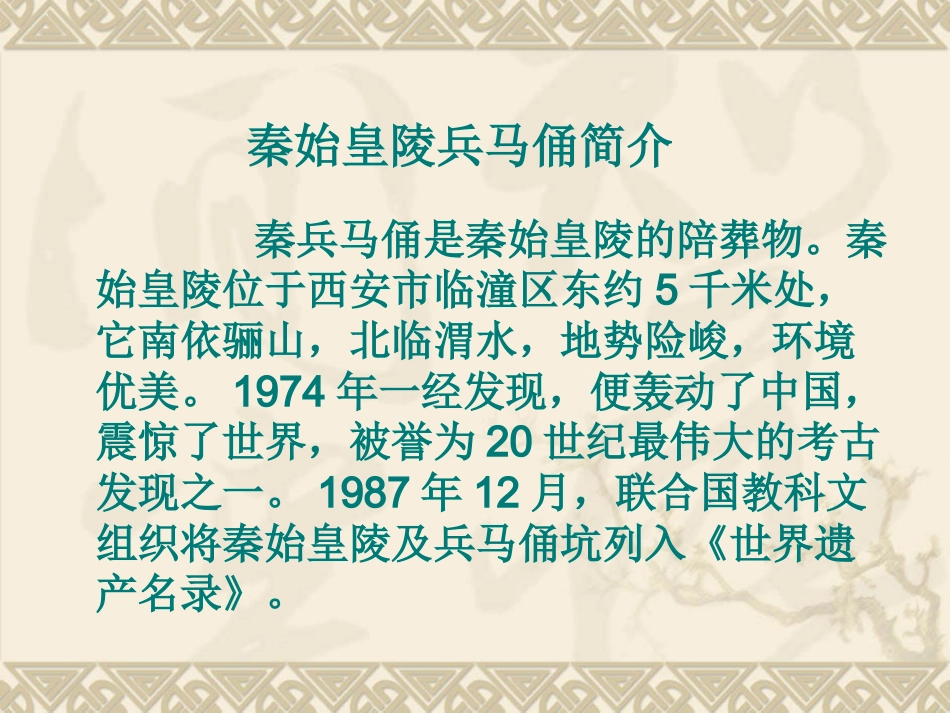 人教版小学美术4年级下册-《珍爱国宝——秦始皇陵及秦兵马俑》课件.ppt_第2页