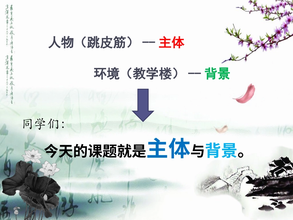 人教版小学美术4年级下册-《主题与背景》课件1.ppt_第2页