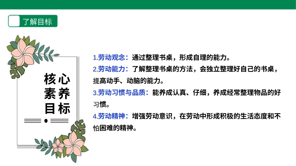 【人教版】《劳动教育》1下 劳动项目三《整理书桌》课件.pptx_第2页