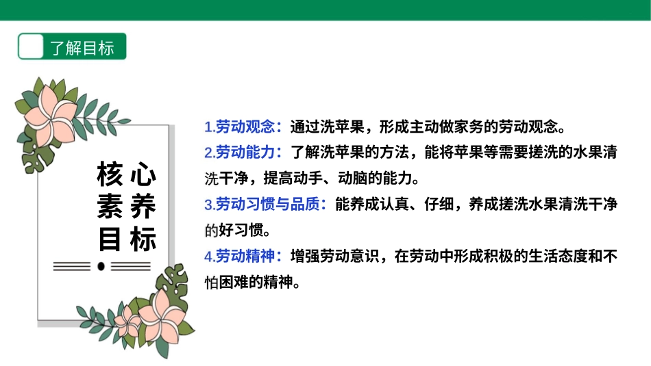 【人教版】《劳动教育》1⁮下 劳动项目四《洗苹果》课件.pptx_第2页