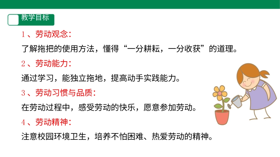 【人教版】《劳动教育》二下 劳动项目九  拖地 课件.pptx_第2页