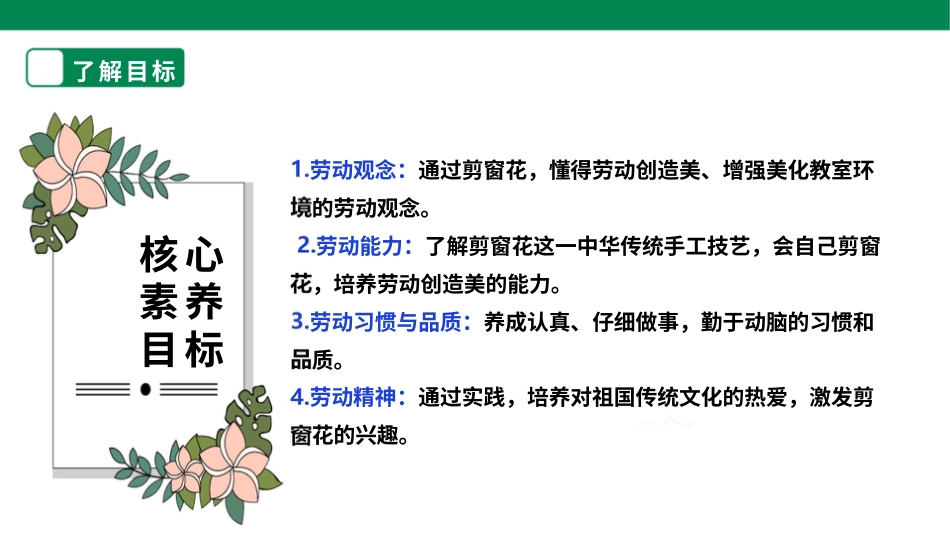 【核心素养目标】人教版《劳动教育》三上 劳动项目九《剪窗花》课件.pptx_第2页