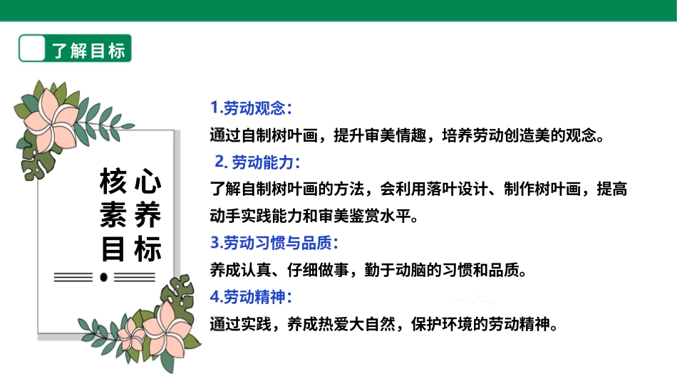 【人教版】《劳动教育》三上 劳动项目八《自制树叶画》课件.pptx_第2页