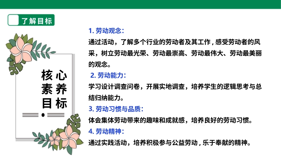 【核心素养目标】人教版《劳动教育》四上 劳动项目九《最美劳动者》课件.pptx_第2页