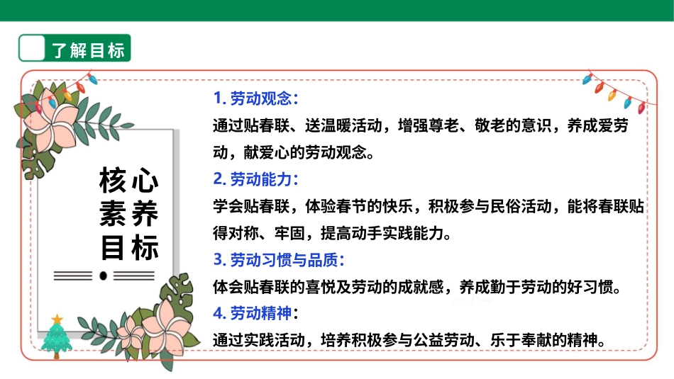 【核心素养目标】人教版《劳动教育》四上 劳动项目十《贴春联，送温暖》课件.pptx_第2页