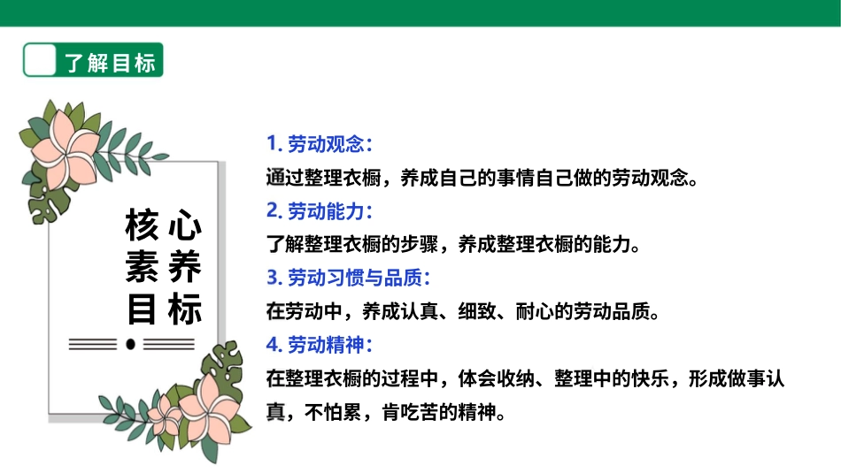 【核心素养目标】人教版《劳动教育》四上 劳动项目一《整理衣橱》课件.pptx_第2页