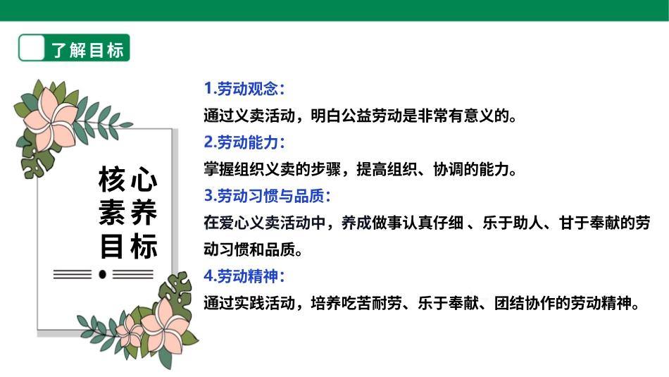 【核心素养目标】人教版《劳动教育》五上 劳动项目十《组织义卖》课件.pptx_第2页