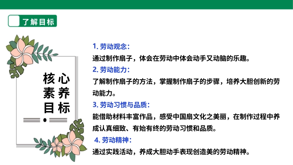 【人教版】《劳动教育》五上 劳动项目三《制作扇子》 课件.pptx_第2页