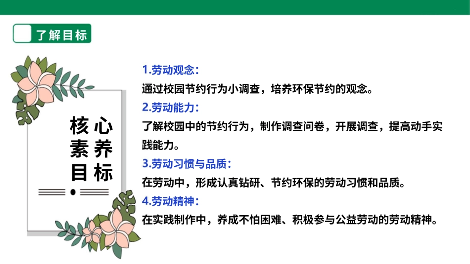 【人教版】《劳动教育》五下 劳动项目十《校园节约行为小调查》课件.pptx_第2页