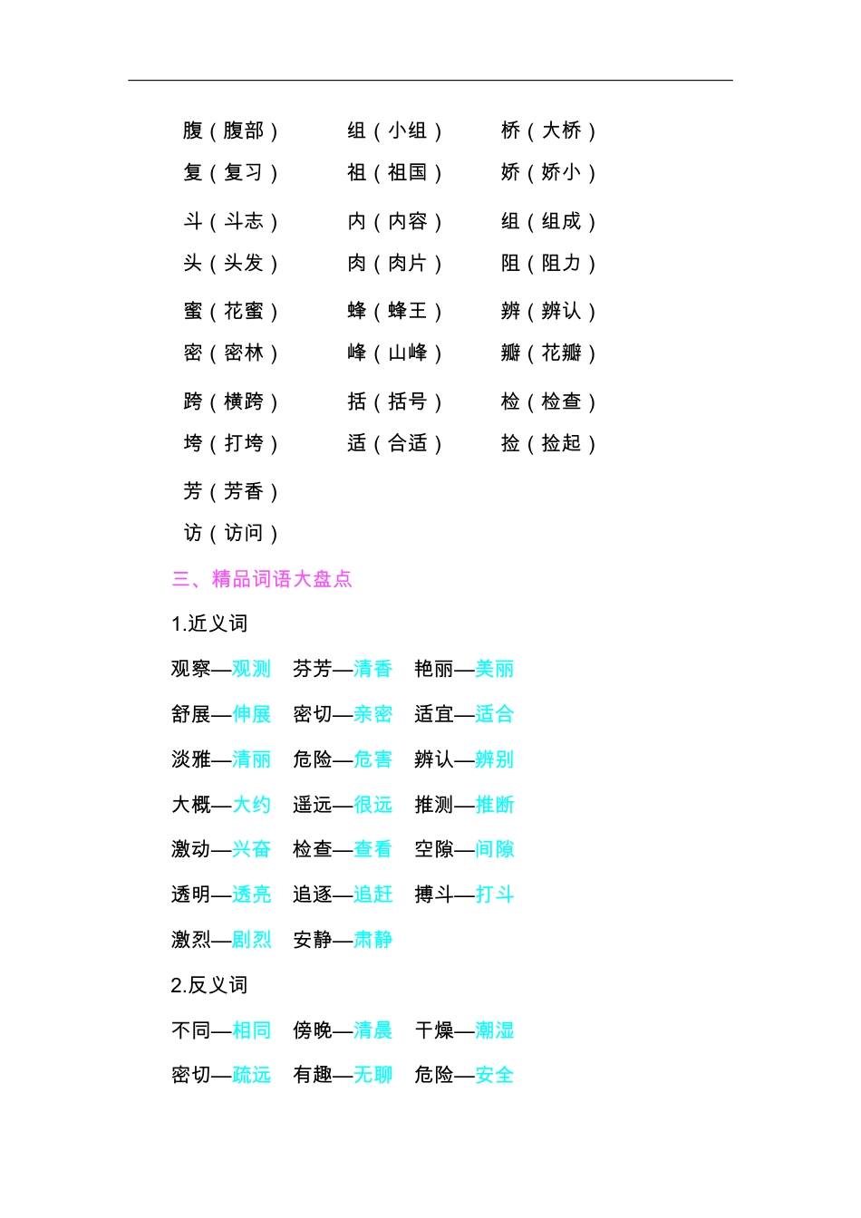 部编版三年级语文下册-第四单元知识小结.pdf_第2页