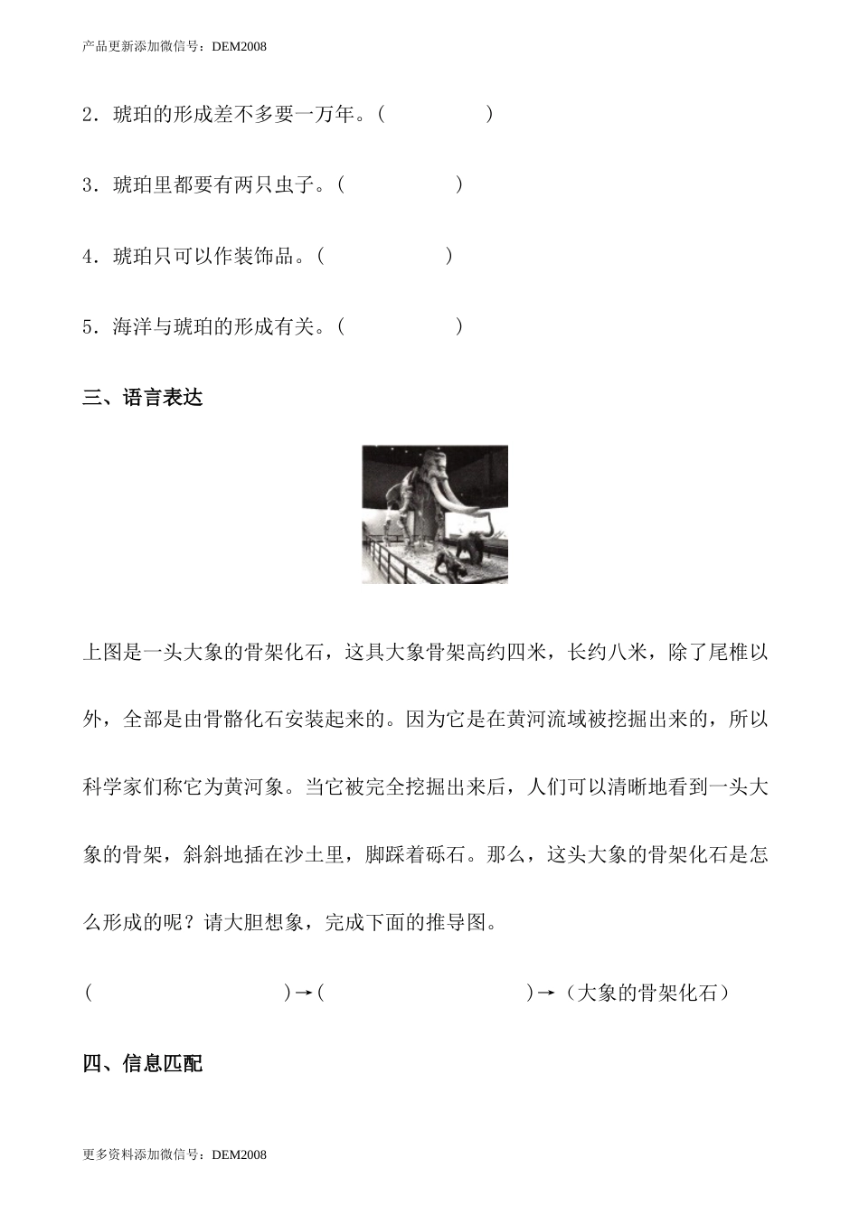 【分层作业】四年级语文下册5《琥珀》课时练 提高篇（含答案）部编版.docx.docx_第3页