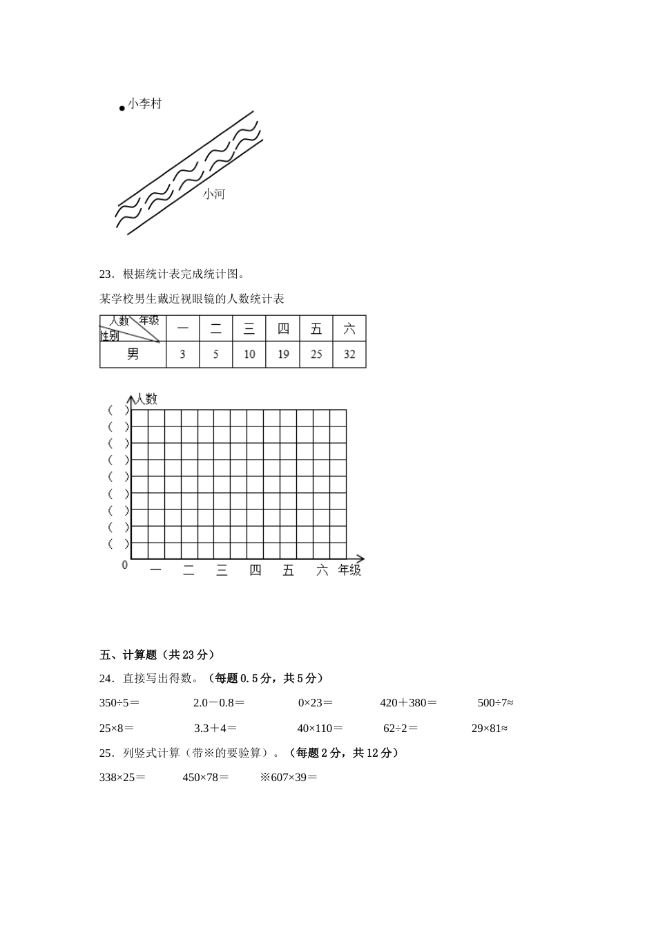 期末必考题检测卷（三）（试题）-小学数学四年级上册人教版.docx_第3页