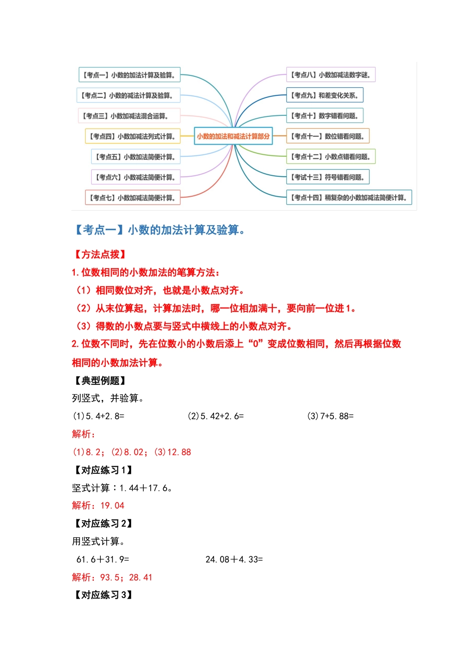 【计算篇】第六单元小数的加法和减法计算篇-四年级数学下册典型例题系列（解析版）人教版.docx_第2页