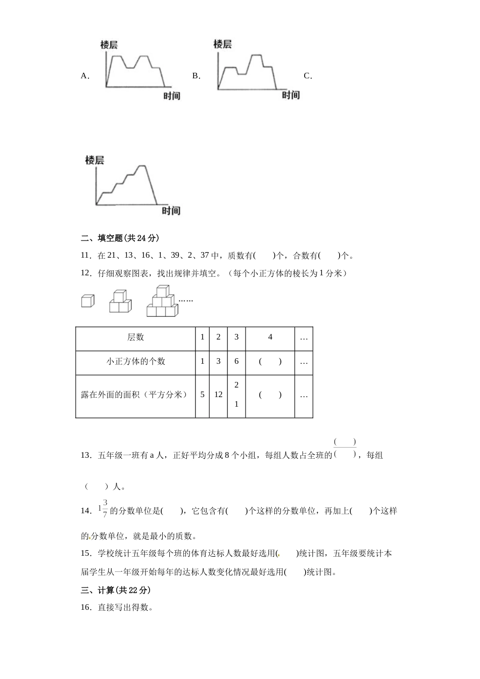 【期末满分模拟卷】人教版数学五年级下册期末满分模拟卷（含答案） (7).docx_第2页
