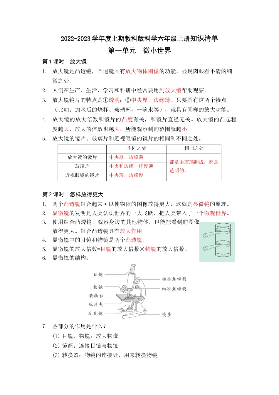 知识总结六年级上册科学教科版.docx_第1页