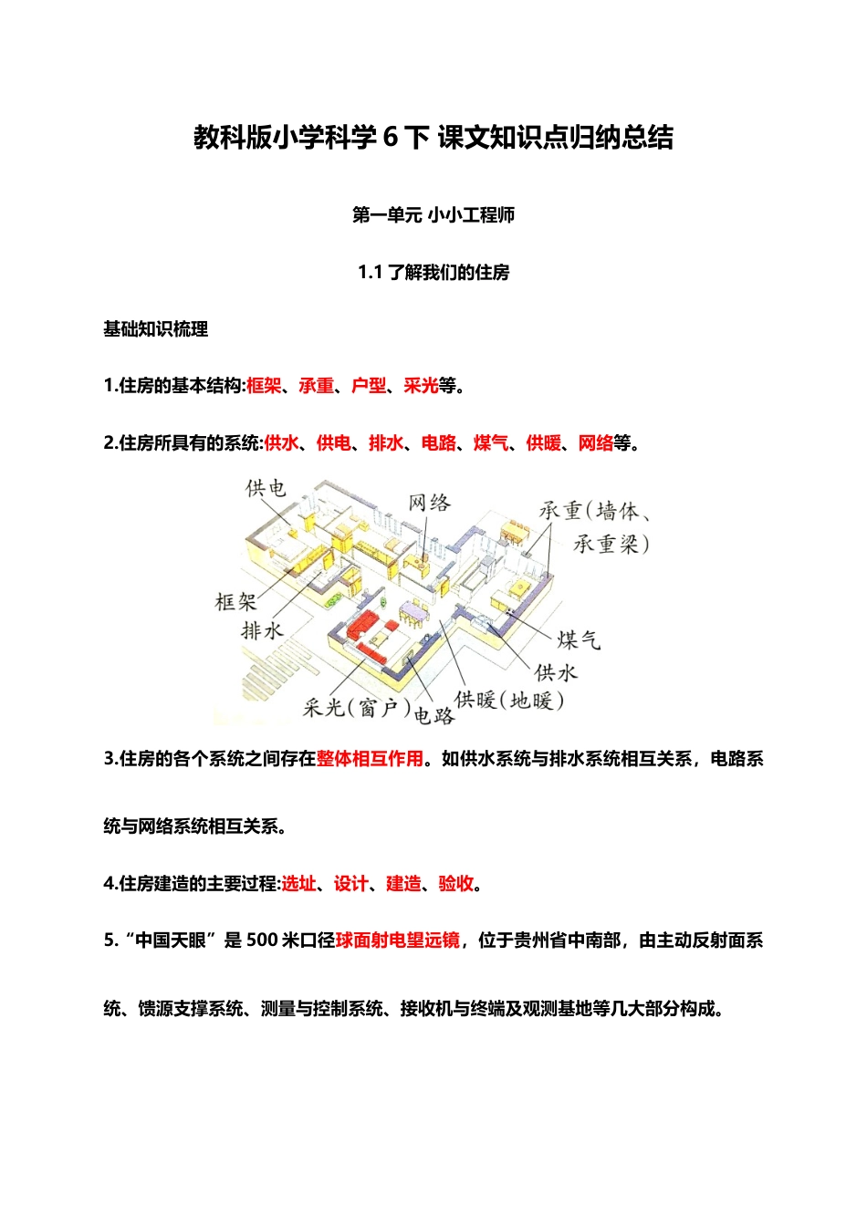 教科版小学科学6下 课文知识点归纳总结（56页）.docx_第1页